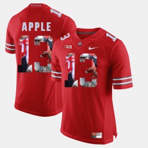 Men's Ohio State Buckeyes #13 Eli Apple Scarlet Pictorial Fashion Jersey 837459-287