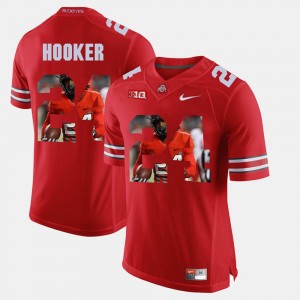 Men's Ohio State Buckeyes #24 Malik Hooker Scarlet Pictorial Fashion Jersey 321142-736