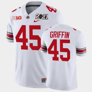 Men's Ohio State Buckeyes #45 Archie Griffin White Playoff Game 2021 National Championship Jersey 163932-764