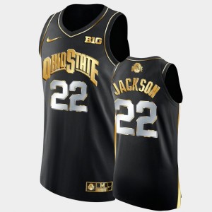 Men's Ohio State Buckeyes #22 Jim Jackson Black Golden Authentic College Basketball Jersey 746167-474