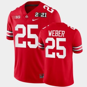 Men's Ohio State Buckeyes #25 Mike Weber Scarlet Playoff Game 2021 National Championship Jersey 782213-628
