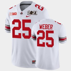 Men's Ohio State Buckeyes #25 Mike Weber White Playoff Game 2021 National Championship Jersey 757021-709