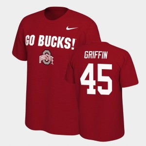 Men's Ohio State Buckeyes #45 Archie Griffin Scarlet Mantra College Football T-Shirt 498033-367