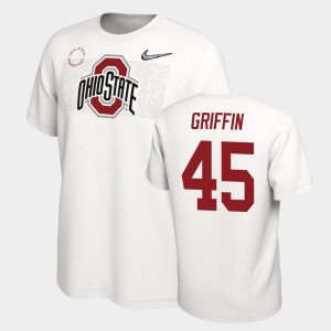 Men's Ohio State Buckeyes #45 Archie Griffin White Playoff College Football T-Shirt 191174-155