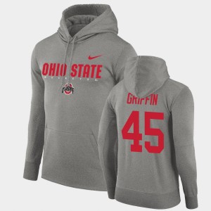 Men's Ohio State Buckeyes #45 Archie Griffin Gray Pullover Facility Performance Hoodie 364891-463