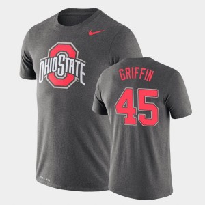 Men's Ohio State Buckeyes #45 Archie Griffin Charcoal Logo Performance Legend T-Shirt 177769-435