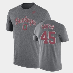 Men's Ohio State Buckeyes #45 Archie Griffin Heathered Gray Vintage Team Logo T-Shirt 768134-838