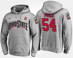 Men's Ohio State Buckeyes #54 Billy Price Gray Name and Number Hoodie 575072-116