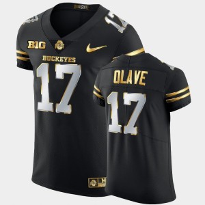 Men's Ohio State Buckeyes #17 Chris Olave Black 2020-21 Authentic Golden Edition Jersey 313562-122
