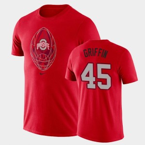 Men's Ohio State Buckeyes #45 Archie Griffin Scarlet Legend Football Icon T-Shirt 157739-548
