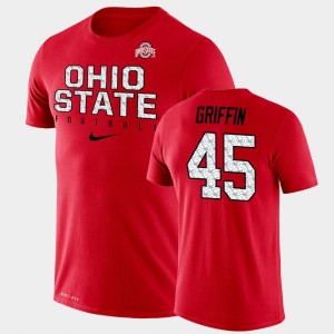 Men's Ohio State Buckeyes #45 Archie Griffin Scarlet Legend Performance Football Practice T-Shirt 368018-415