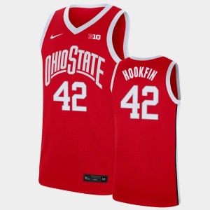 Men's Ohio State Buckeyes #42 Harrison Hookfin Scarlet Basketball Replica Jersey 226880-781