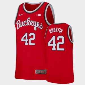 Men's Ohio State Buckeyes #42 Harrison Hookfin Scarlet College Basketball Replica Jersey 830463-469