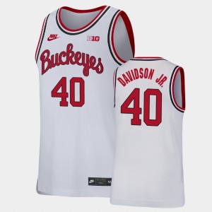 Men's Ohio State Buckeyes #40 Jansen Davidson Jr. White College Basketball Replica Jersey 763968-342