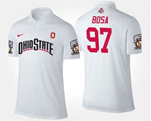 Men's Ohio State Buckeyes #97 Joey Bosa White Name and Number Polo 679644-722