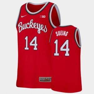 Men's Ohio State Buckeyes #14 Justice Sueing Scarlet College Basketball Replica Jersey 422780-517