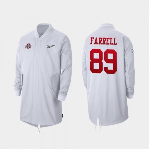 Men's Ohio State Buckeyes #89 Luke Farrell White Full-Zip Sideline 2019 College Football Playoff Bound Jacket 759496-212