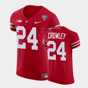 Men's Ohio State Buckeyes #24 Marcus Crowley Scarlet Football 2021 Sugar Bowl Jersey 717461-333