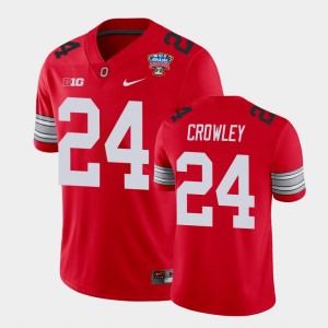 Men's Ohio State Buckeyes #24 Marcus Crowley Scarlet Player 2021 Sugar Bowl Jersey 858600-569