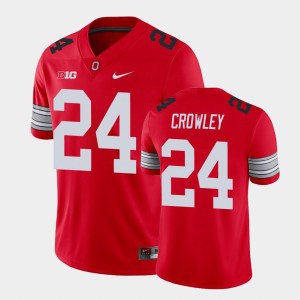 Men's Ohio State Buckeyes #24 Marcus Crowley Scarlet Player Alumni Football Game Jersey 237436-393