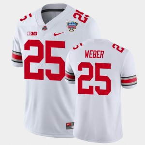 Men's Ohio State Buckeyes #25 Mike Weber White College Football 2021 Sugar Bowl Jersey 957390-148