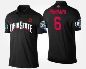 Men's Ohio State Buckeyes #6 Sam Hubbard Black Big Ten Conference Cotton Bowl Name and Number Bowl Game Polo 300364-125