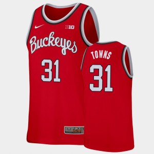 Men's Ohio State Buckeyes #31 Seth Towns Scarlet College Basketball Replica Jersey 223242-784