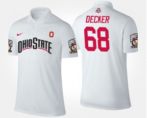 Men's Ohio State Buckeyes #68 Taylor Decker White Name and Number Polo 404644-667