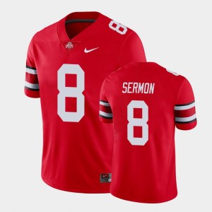 Men's Ohio State Buckeyes #8 Trey Sermon Scarlet Game College Football Jersey 237680-751