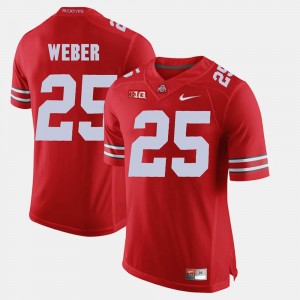 Men's Ohio State Buckeyes #25 Mike Weber Scarlet Alumni Football Game Jersey 812590-179