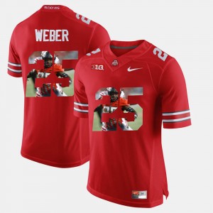 Men's Ohio State Buckeyes #25 Mike Weber Scarlet Pictorial Fashion Jersey 247237-646