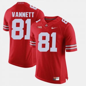 Men's Ohio State Buckeyes #81 Nick Vannett Scarlet Alumni Football Game Jersey 880244-574