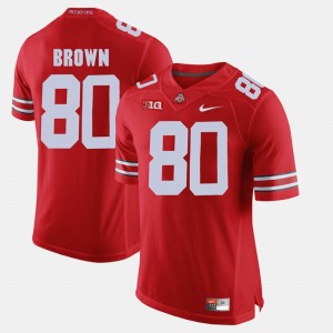 Men's Ohio State Buckeyes #80 Noah Brown Scarlet Alumni Football Game Jersey 633769-202