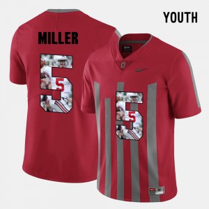 Youth Ohio State Buckeyes #5 Braxton Miller Red Pictorial Fashion Jersey 744532-750