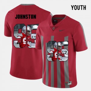Youth Ohio State Buckeyes #95 Cameron Johnston Red Pictorial Fashion Jersey 722620-659