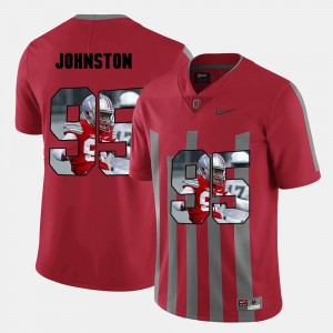 Men's Ohio State Buckeyes #95 Cameron Johnston Red Pictorial Fashion Jersey 373141-770