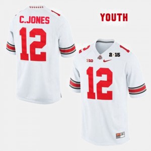Youth Ohio State Buckeyes #12 Cardale Jones White College Football Jersey 599991-206