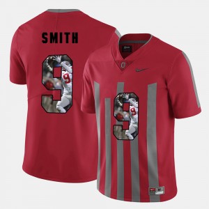 Men's Ohio State Buckeyes #9 Devin Smith Red Pictorial Fashion Jersey 217528-373