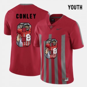 Youth Ohio State Buckeyes #8 Gareon Conley Red Pictorial Fashion Jersey 318981-599