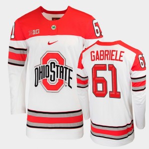 Men's Ohio State Buckeyes #61 Grant Gabriele White College Hockey Jersey 678971-107