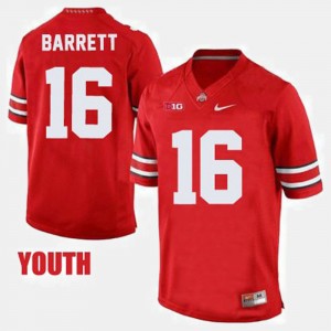 Youth Ohio State Buckeyes #16 J.T. Barrett Red College Football Jersey 199985-117