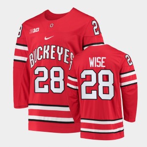 Men's Ohio State Buckeyes #28 Jake Wise Red College Hockey Jersey 863245-703