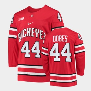 Men's Ohio State Buckeyes #44 Jakub Dobes Red College Hockey Jersey 716253-236