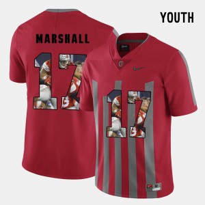 Youth Ohio State Buckeyes #17 Jalin Marshall Red Pictorial Fashion Jersey 648516-156