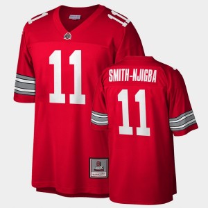 Men's Ohio State Buckeyes #11 Jaxon Smith-Njigba Scarlet Black Game Throwback Jersey 543270-786
