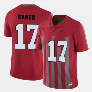 Men's Ohio State Buckeyes #17 Jerome Baker Red College Football Jersey 419257-660