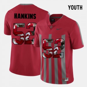 Youth Ohio State Buckeyes #52 Johnathan Hankins Red Pictorial Fashion Jersey 184936-398