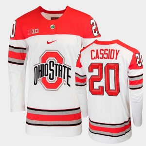 Men's Ohio State Buckeyes #20 Matt Cassidy White College Hockey Jersey 737398-547