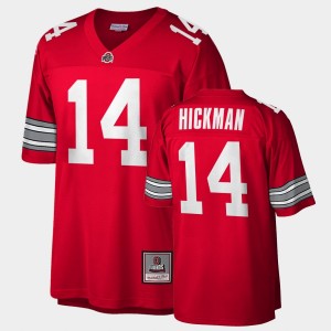 Men's Ohio State Buckeyes #14 Ronnie Hickman Scarlet Black Game Throwback Jersey 249341-818