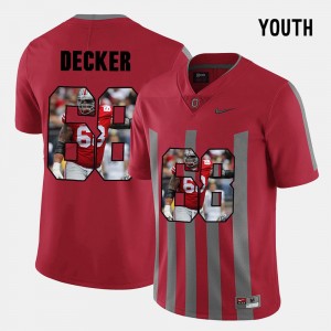 Youth Ohio State Buckeyes #68 Taylor Decker Red Pictorial Fashion Jersey 415524-303